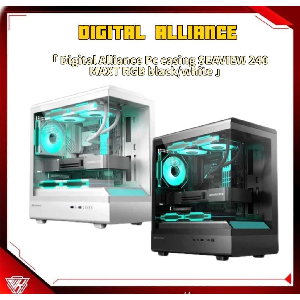 Jual DIGITAL ALLIANCE PC CASING SEAVIEW 240 MATX RGB BLACK/WHITE ...