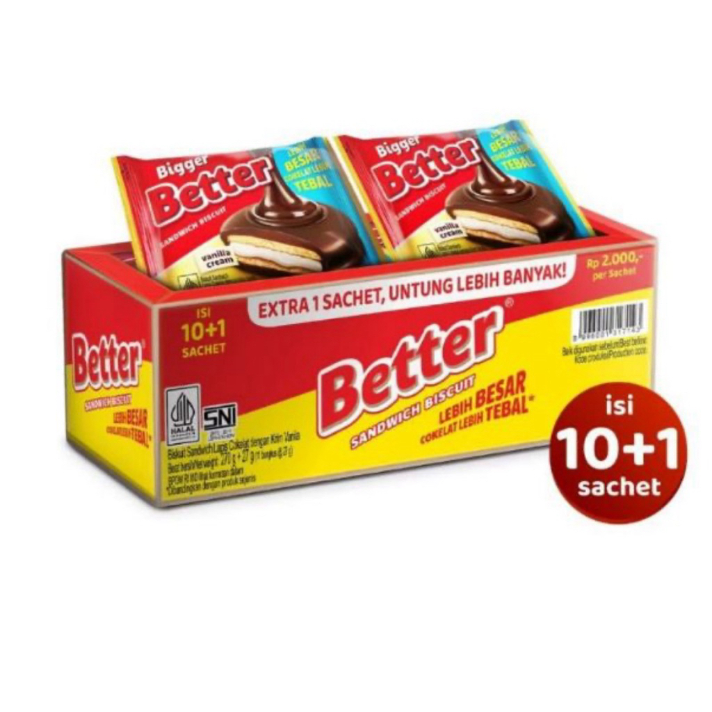 Jual Roma Better Sandwich Biskuit ( Box ) - Better 2000 isi 10 | Shopee ...