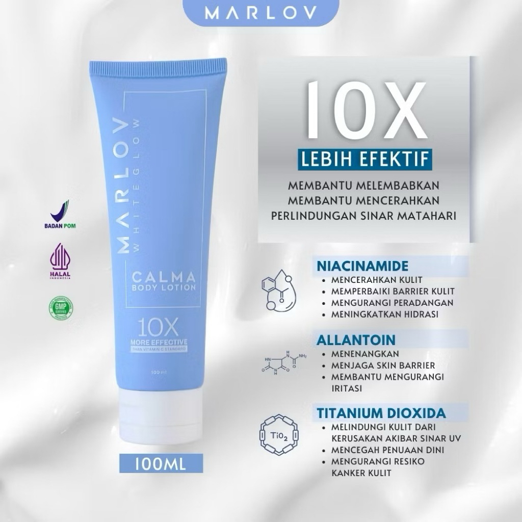 Jual MARLOV - Calma Body Lotion White Glow Series | Shopee Indonesia