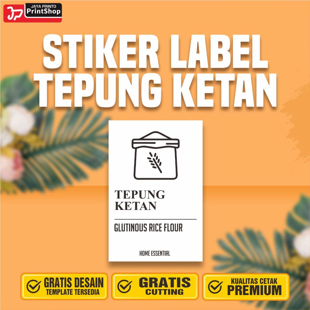 Jual Stiker Label Makanan Kering Tepung Ketan Ready Tahan Air_STICKER ...