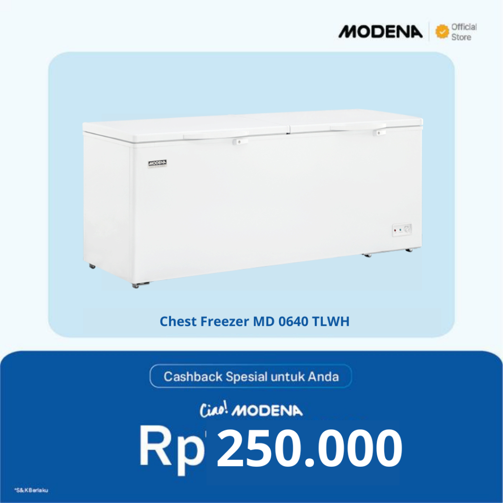 Jual MODENA MD 0640 TLWH Professional Chest Freezer Box 640 Liter ...