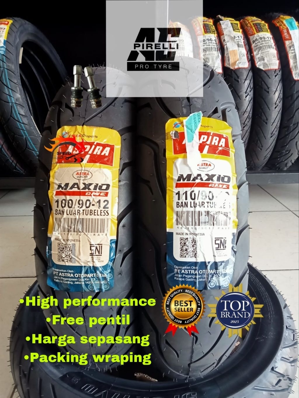 Jual Aspira Maxio Rave UK 100/90-12 & 110/90-12 Tubeless | Shopee Indonesia