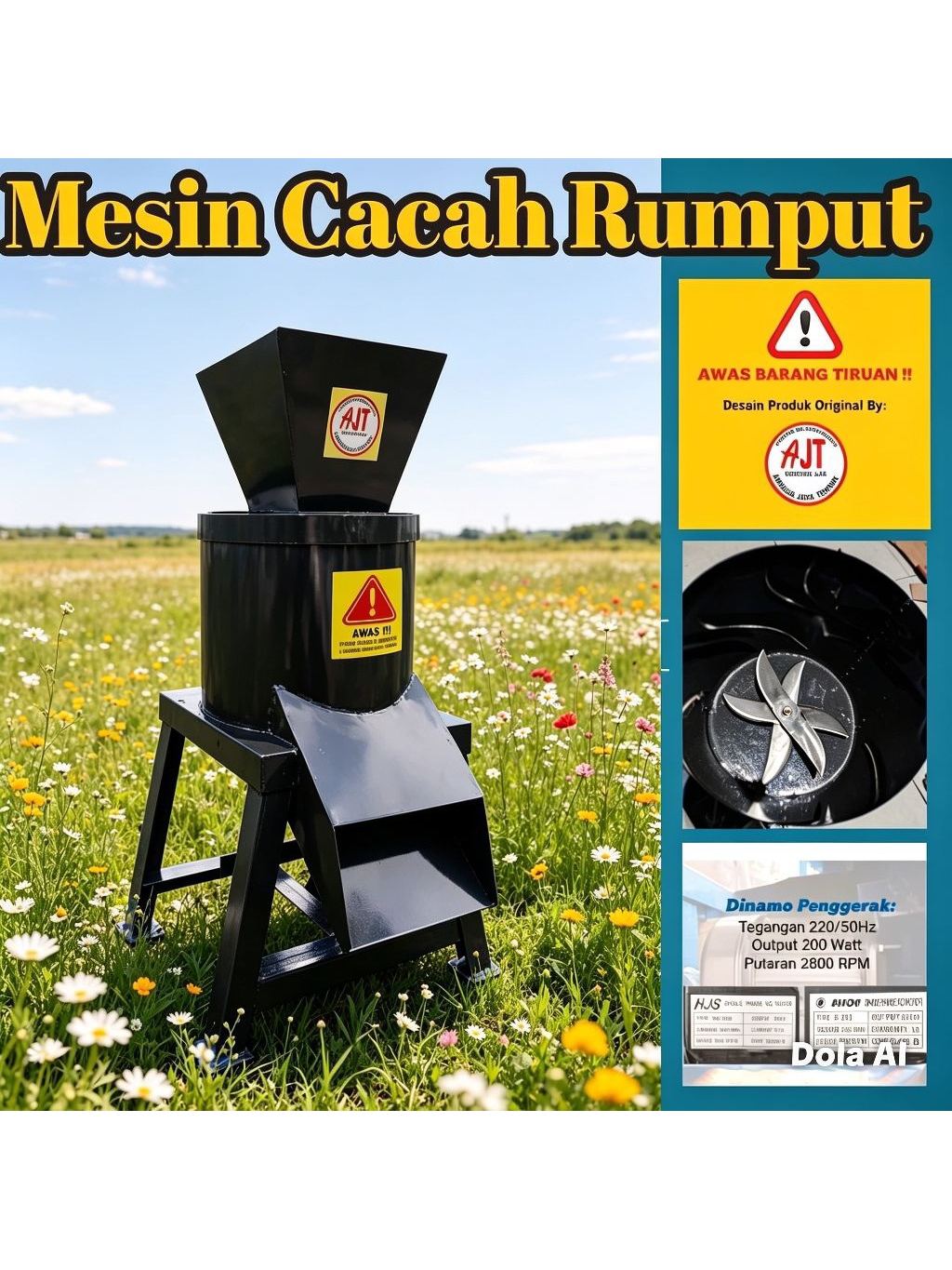 Jual mesin cacah rumput mesin original (mini coper) mesin cacah rumput ...