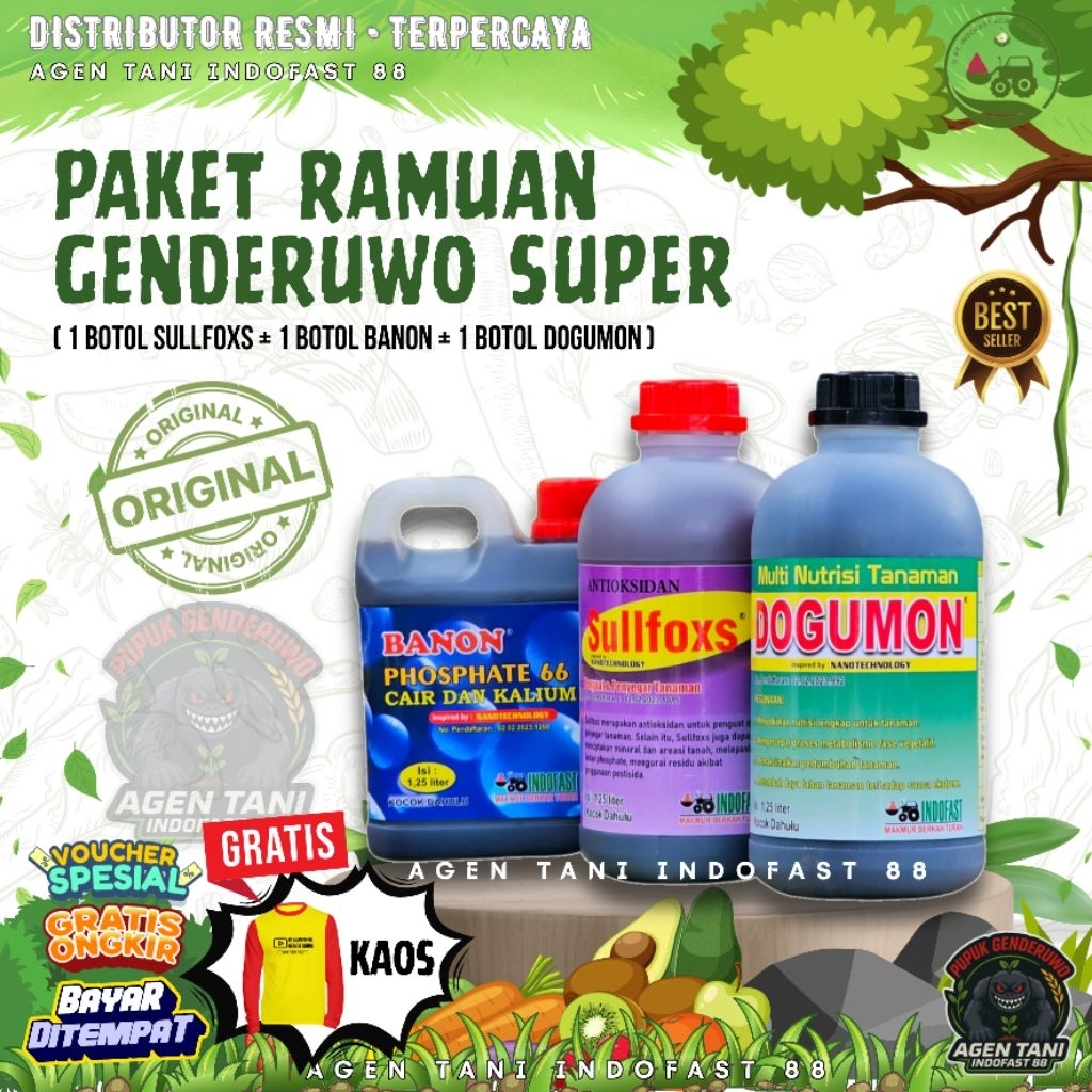 [GRATIS KAOS+PRODUK 250ML] - Paket Ramuan Pupuk GENDERUWO SUPER untuk Pertanian dan Perkebunan