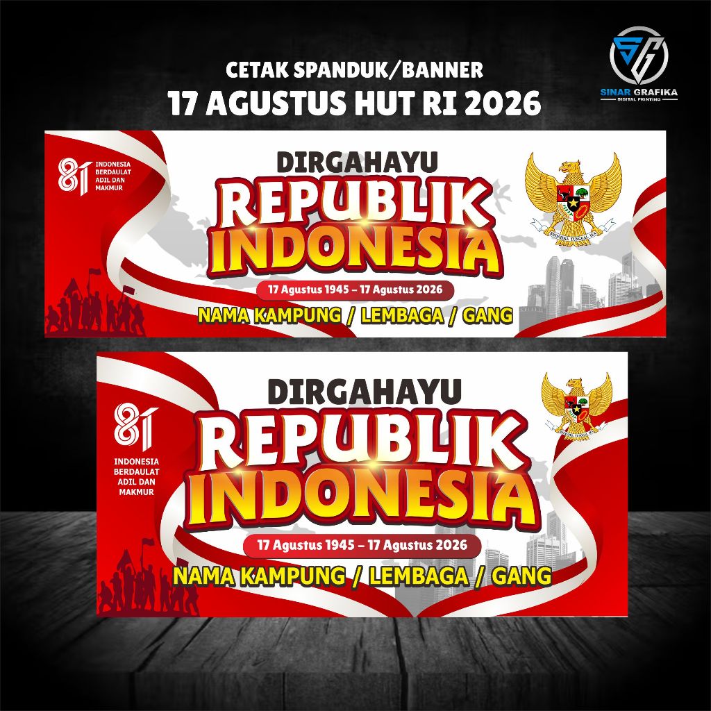 Cetak Spanduk 17 Agustus 1945 | Cetak Banner HUT RI 1945