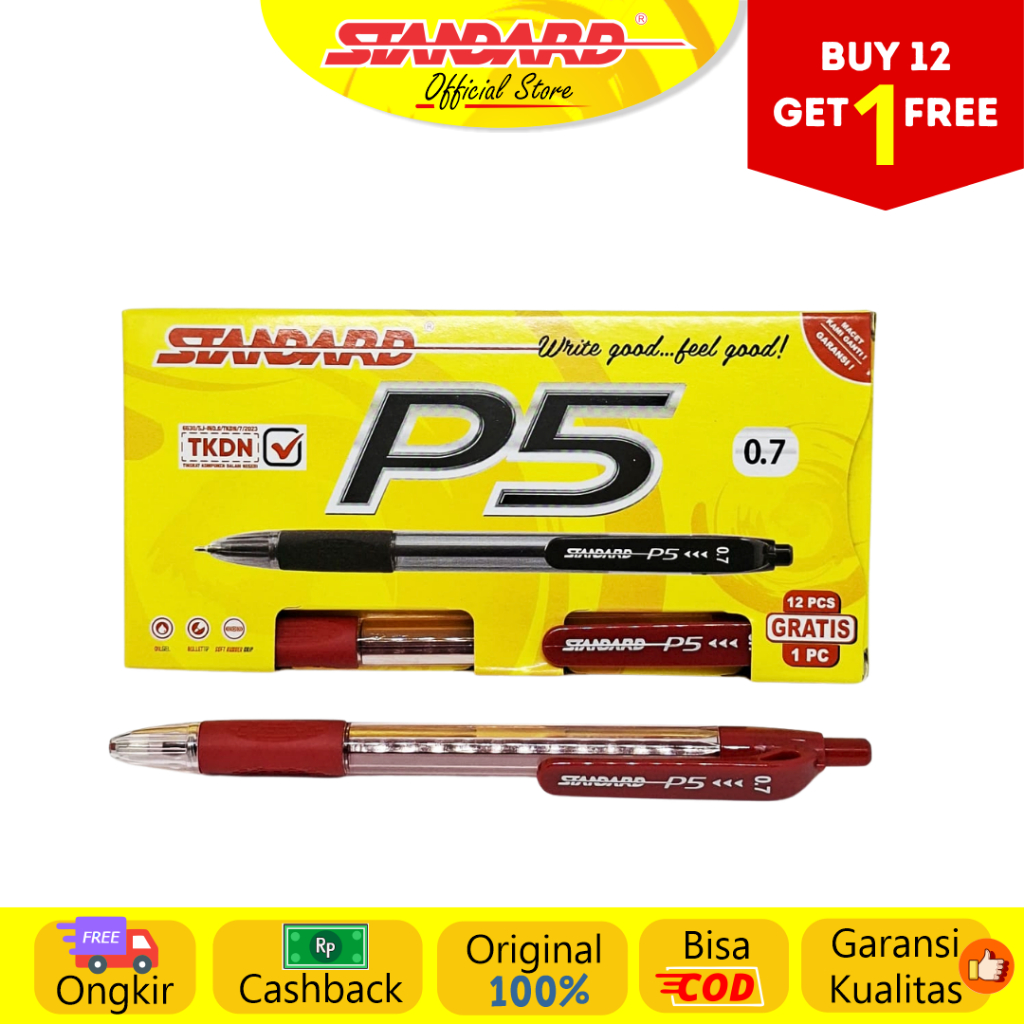 Standard - Pulpen P5 0.7 ( Alat Tulis / Pen / Ballpoint / Pena ) (6)