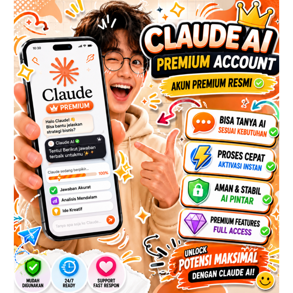 CLAUDE AI PREMIUM 1 BULAN - SOFWARE AI SOLUSI CERDAS TINGKATKAN KREATIVITAS