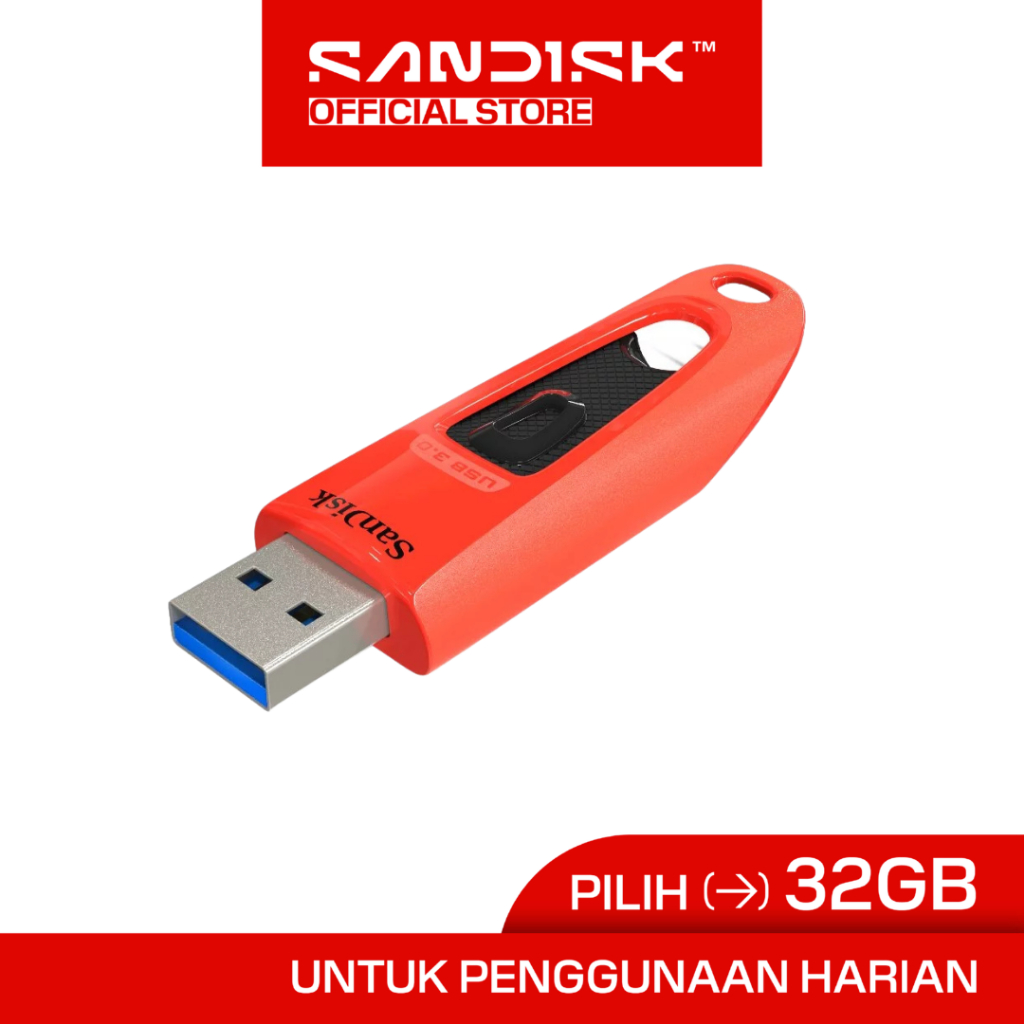 SANDISK CZ48 Ultra 32GB USB 3.0 (Red / Merah) - Flash Drive