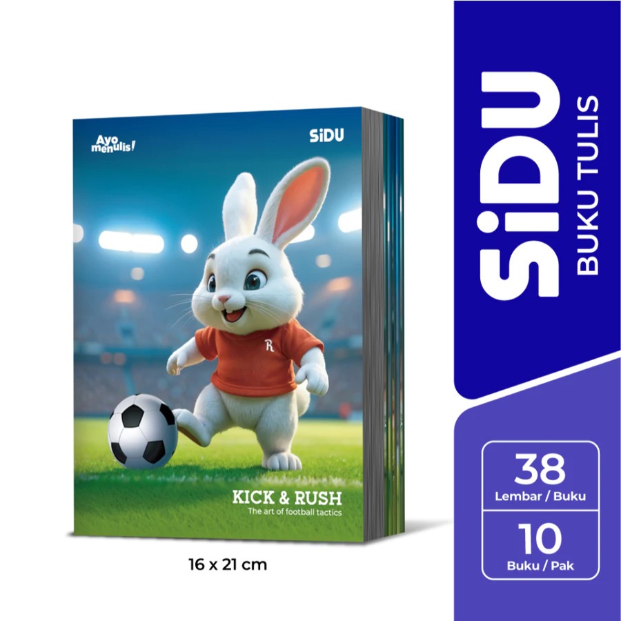 SIDU Buku Tulis Isi 10 PCS (1 PAK ) 38/58 Lembar Regular (3)