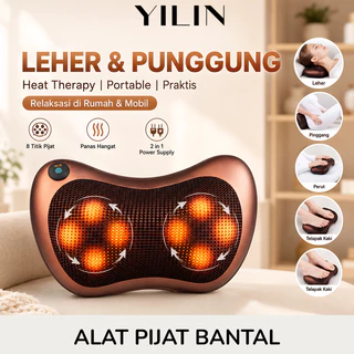 Bantal Pijat Shiatsu Leher Punggung | Car Massage Pillow Elektrik Infrared untuk Rumah & Mobil