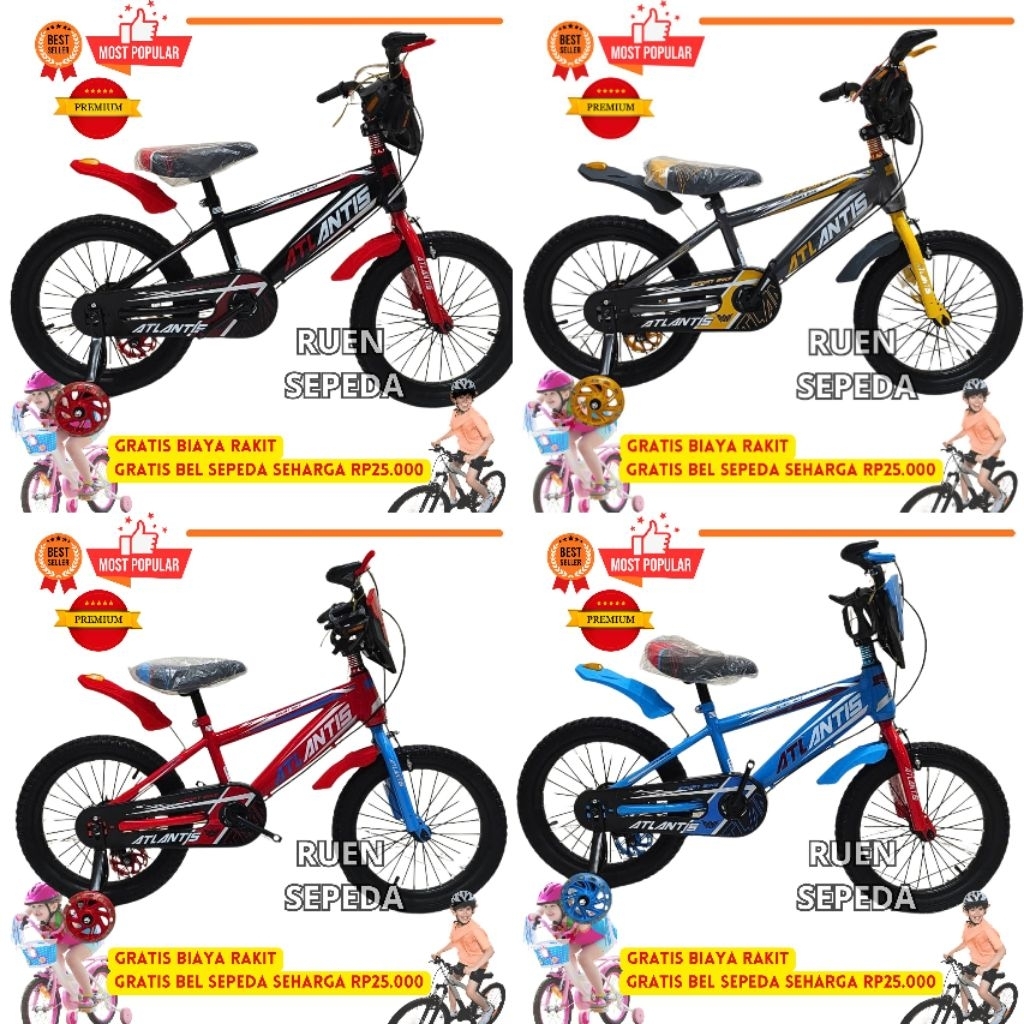 Sepeda Anak Roda Empat Cowok BMX Centrum Foster Atlantis Transformer 16 Inch 18 Inch Jumbo 2.50 3.0