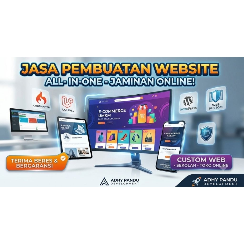 Jasa Pembuatan & Source Code Website Profesional Siap Pakai (Laravel, CI4, WordPress, Fullstack)