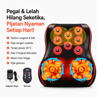 Alat Pijat Badan Pinggang Leher Bahu Elektrik Bantal Pijat Shiatsu Pijat Serviks