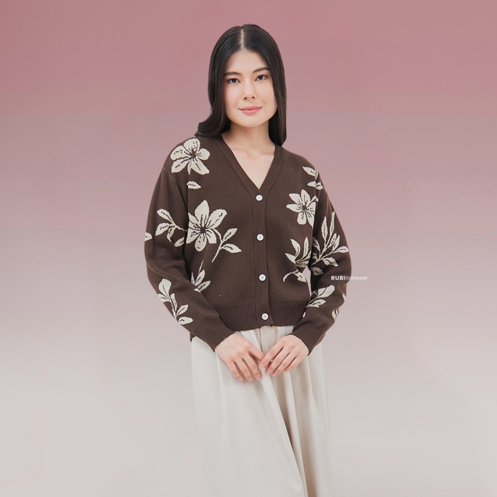 RUBI Fiora cardigan bunga knitwear wanita foto 3