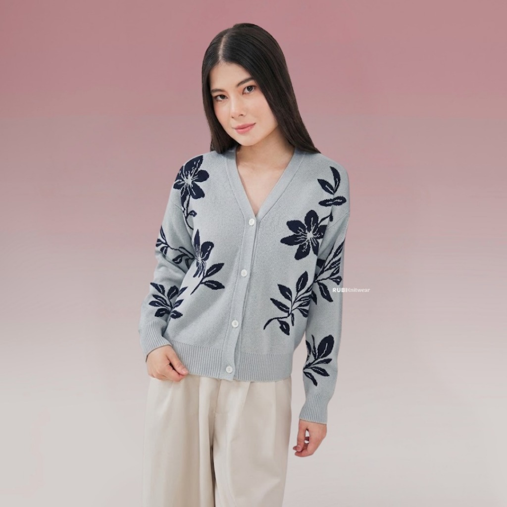RUBI Fiora cardigan bunga knitwear wanita foto 5
