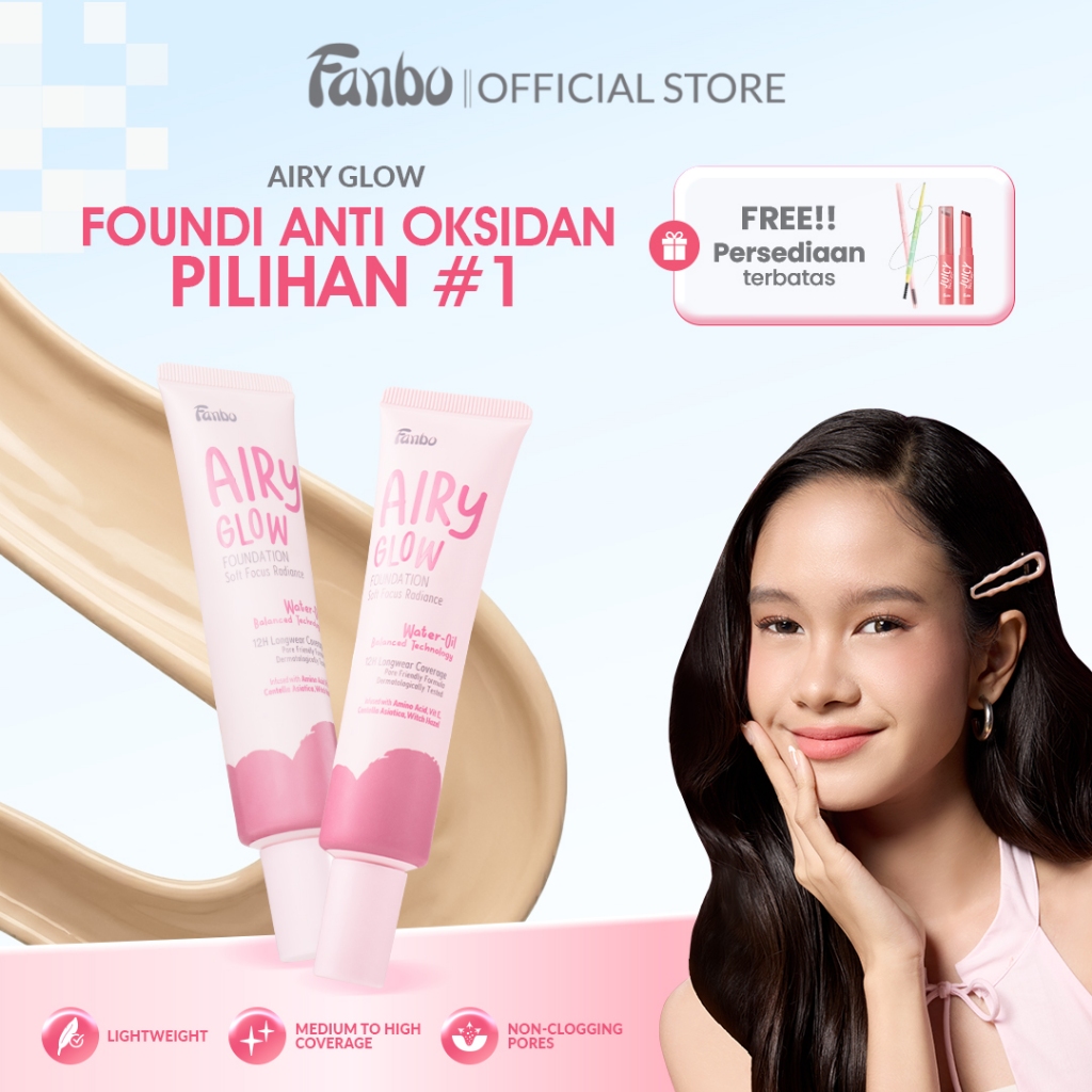 Jual [FREE BB SMALL TD] New Launching - FANBO, Airy Glow Foundation ...