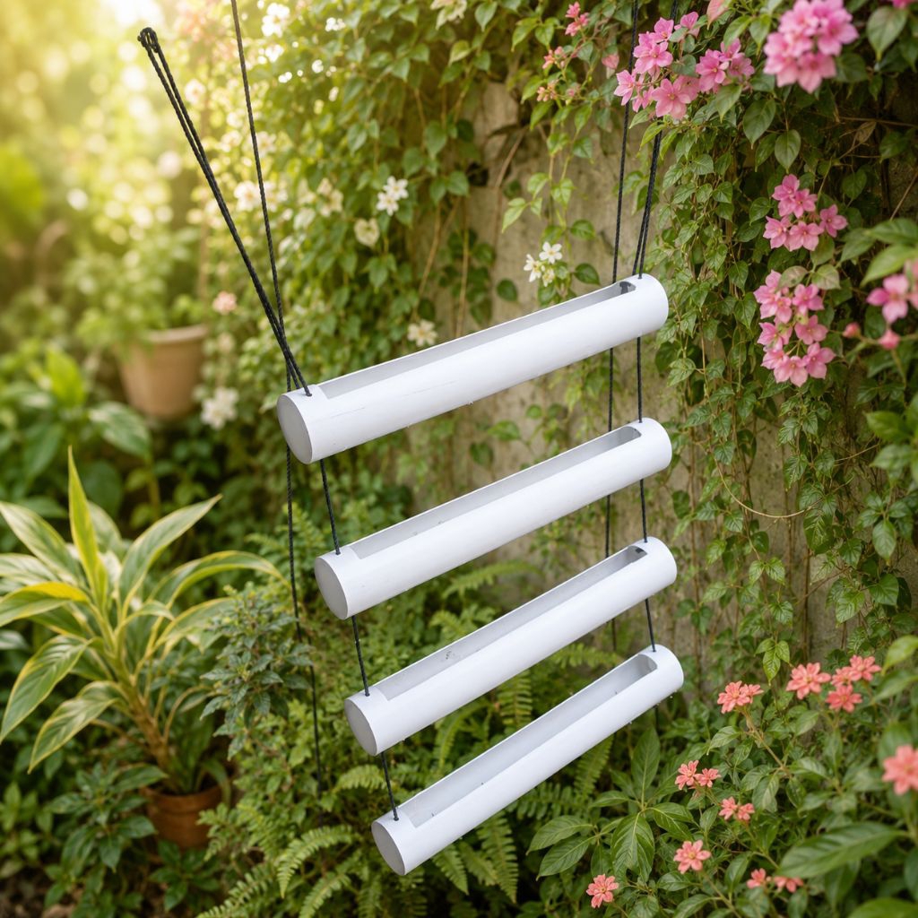 Pot Gantung Hidroponik PVC 4 Susun 30 cm | Rak Tanam Vertikal Minimalis | Pot Sayur & Tanaman Hias Hemat Tempat