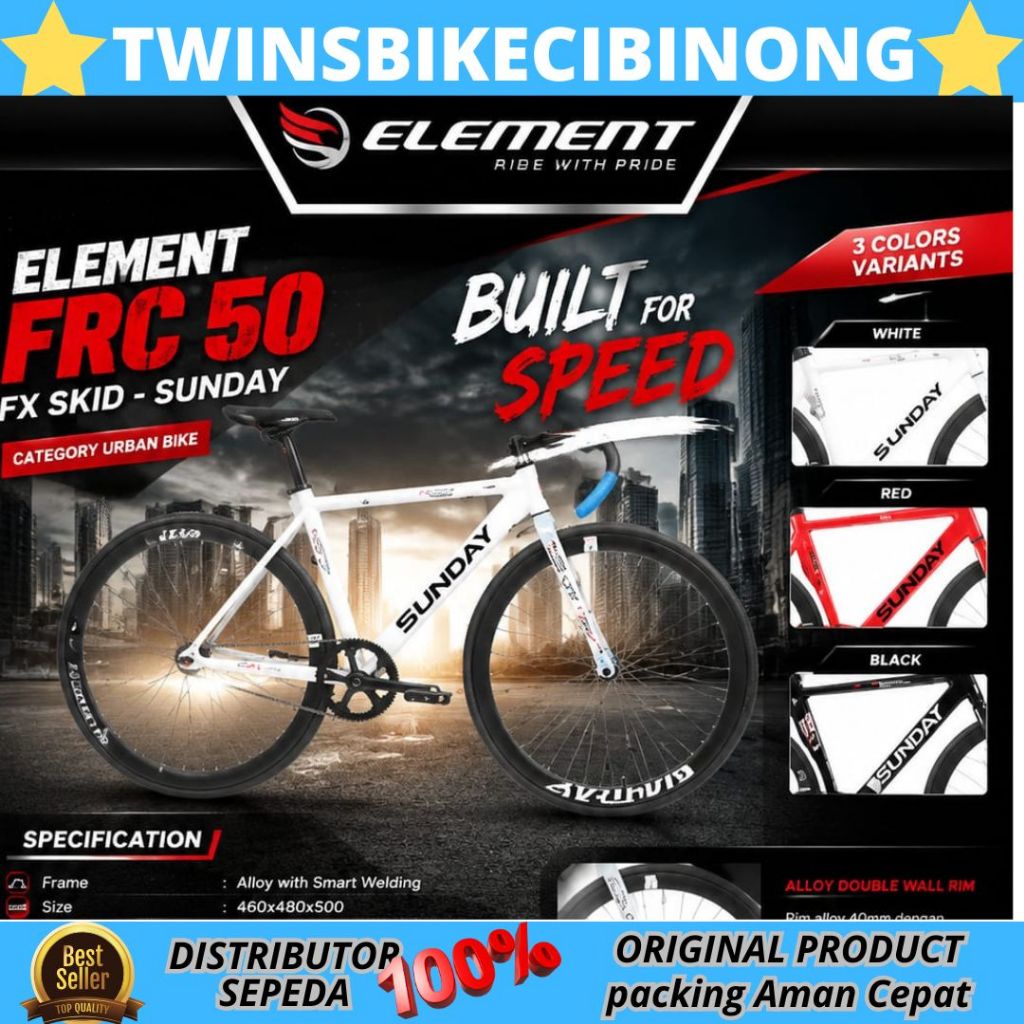 Jual Sepeda Fixie ELEMENT SUNDAY frc 50 FX SKID | Shopee Indonesia