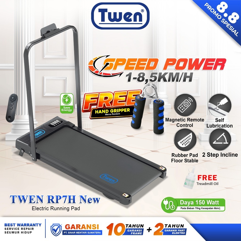 TWEN RP7 new RP7h new ISmart Plus RP8H+ RP8H Pro RP9 new RP9H new RP9H Pro Treadmill Listrik Treadmill Portable Walking Pad Running Pad Treadmill Multifungsi Treadmil Lipat Treadmill Elektrik Low Watt Alat Olahraga