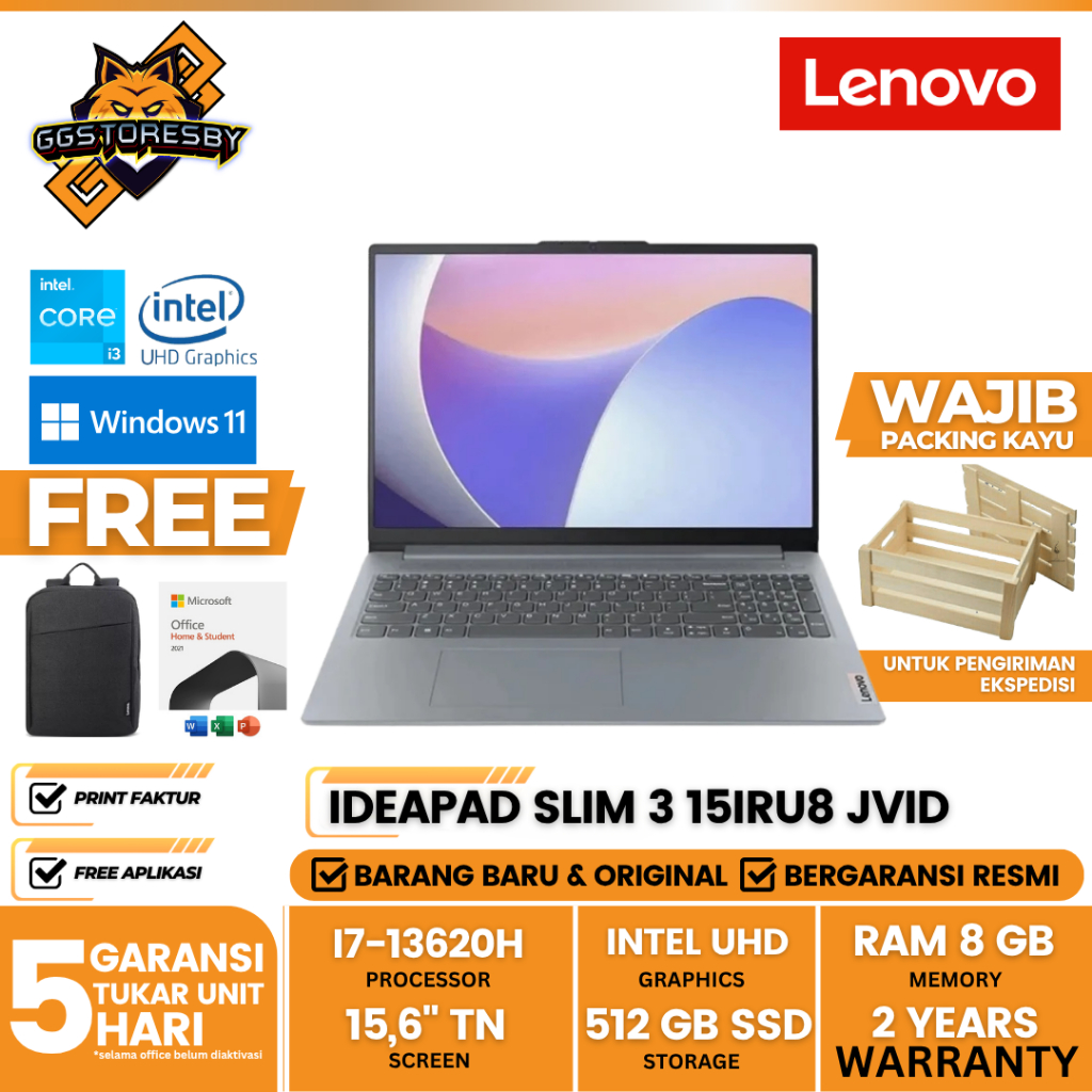 Jual LENOVO Ideapad Slim 3 15IRU8 JVID I3 1315U 8GB 512GB 15.6
