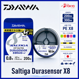 Daiwa UVF Saltiga Durasensor 8Braid+Si2 Senar PE Braided Japan 200m 300m 400m Original Made in Japan