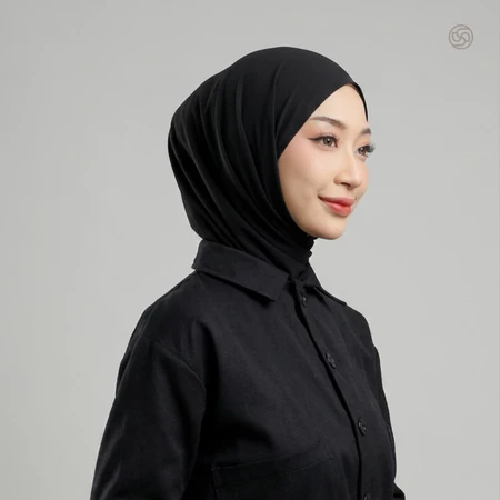 Mini Slip On Hijab warna Black