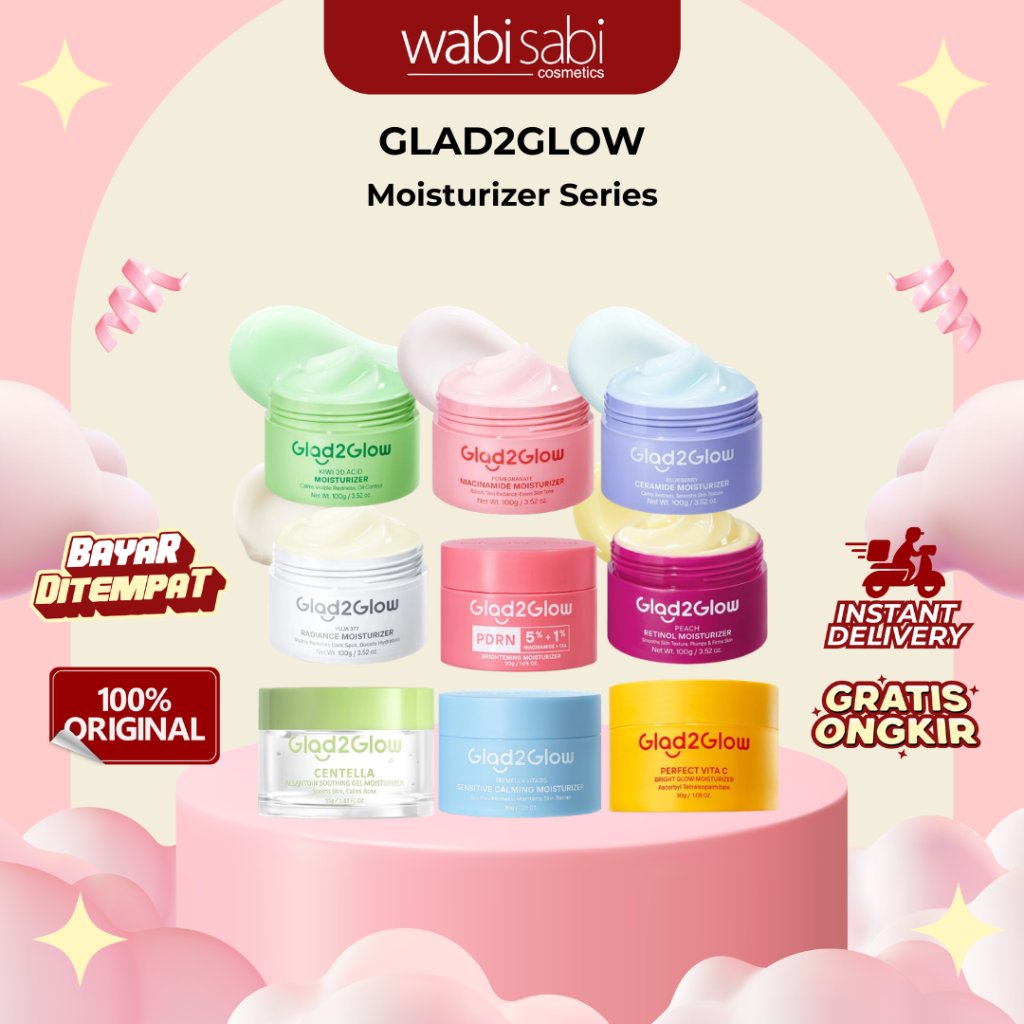 GLAD2GLOW - Moisturizer - Peach Retinol Blueberry Repair PDRN Yuja Sym 377 Kiwi Centella Soothing Pomegranate Tremella