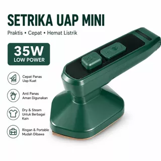 Setrika Uap Mini Portable 35W Penghilang Kusut Cepat Panas Hemat Listrik untuk Baju Travel & Rumah