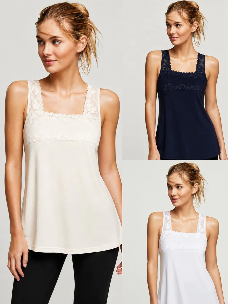 [Ready Bigsize] Breezies Tank Wanita - Tanktop Dalaman Sleeveless Lace