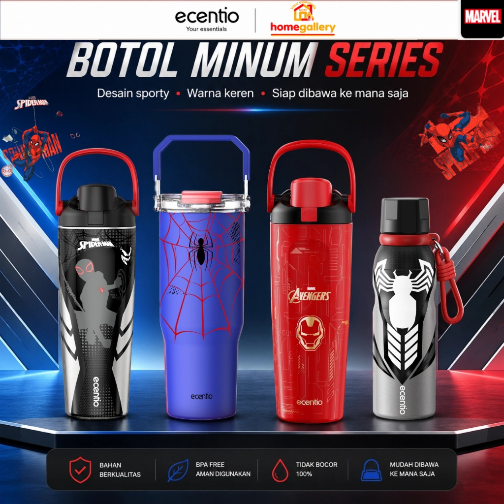 Ecentio Spider-Man Tumbler 900ml Vacuum Insulated