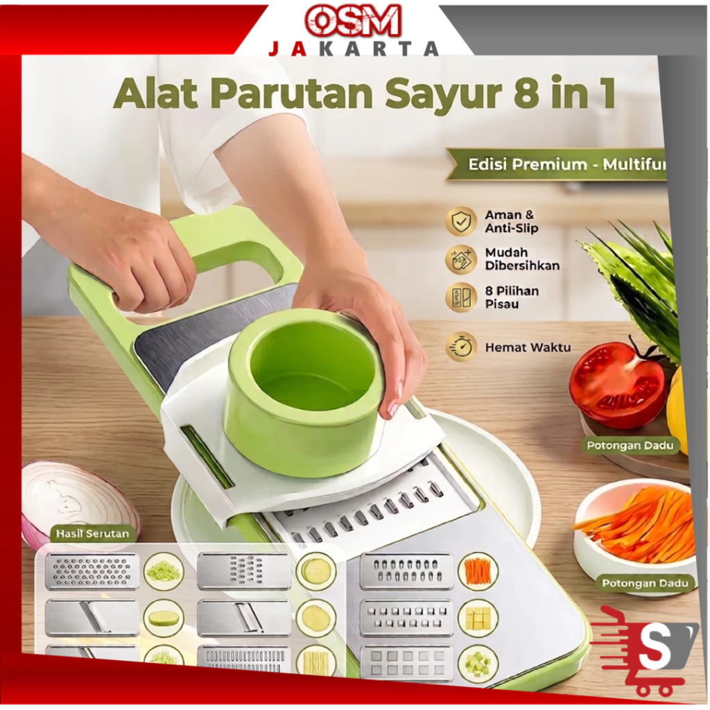 OSM JKT H6617 Parutan 8 In 1 Stainless Multifungsi
