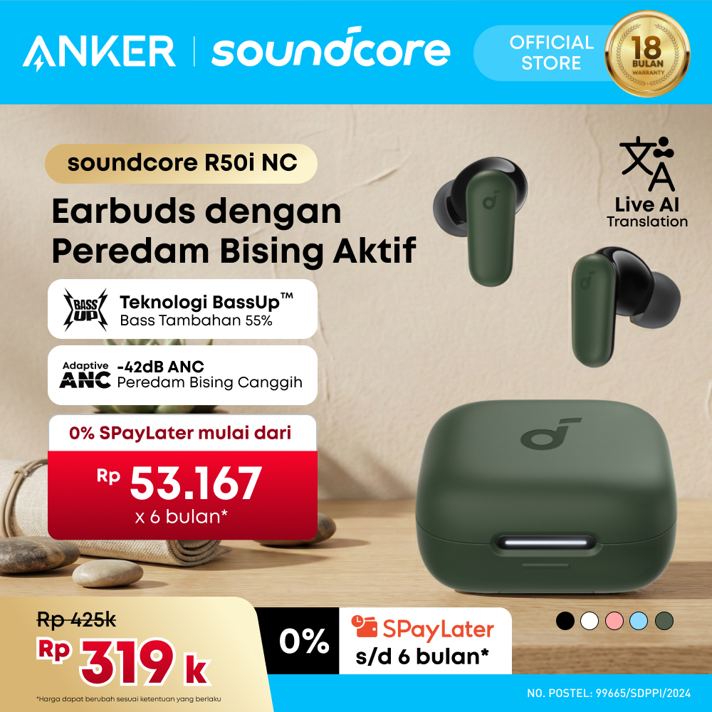 (NEW LAUNCH) Soundcore Anker R50i NC Earbuds Adaptive Noise…