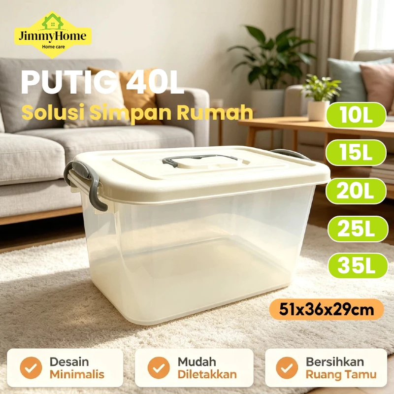 JimmyHome Transparan Storage Box Serbaguna Plastik