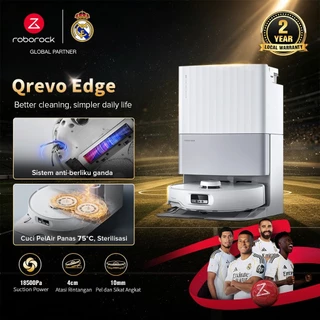 Roborock Qrevo Edge Robot Vacuum Cleaner 18500Pa Vacuum dan Pel Otomatis Garansi Resmi 2 Tahun