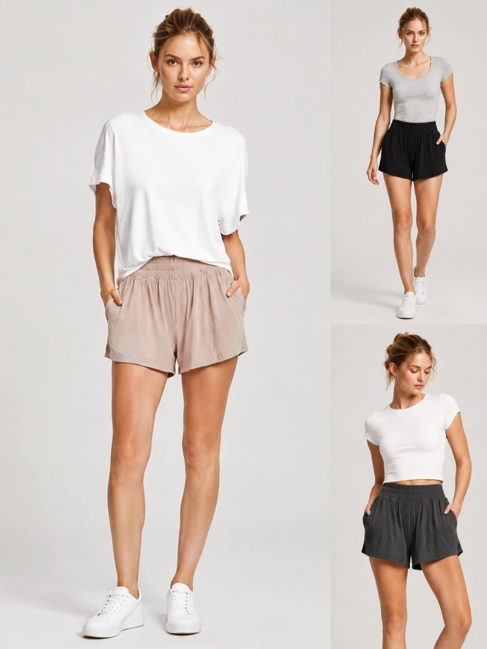 Celana Pendek Wanita GH High-Waisted Pintuck Shortpants - 2492