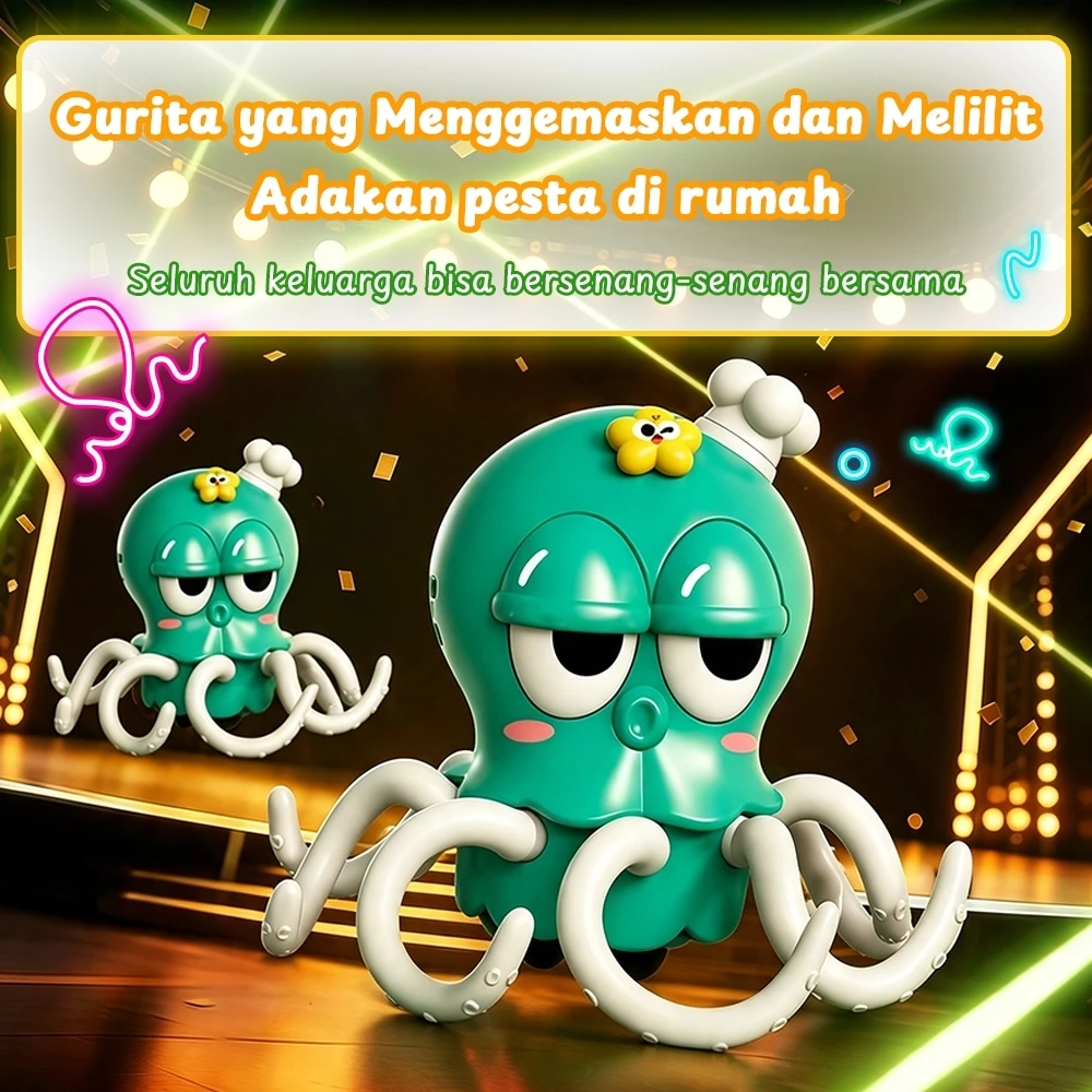 Tatajoy Mainan Ubur Ubur Bergerak Mainan Gurita Menari Robot Gurita Joget Mainan Cumi Cumi Menari Mainan Edukasi anak