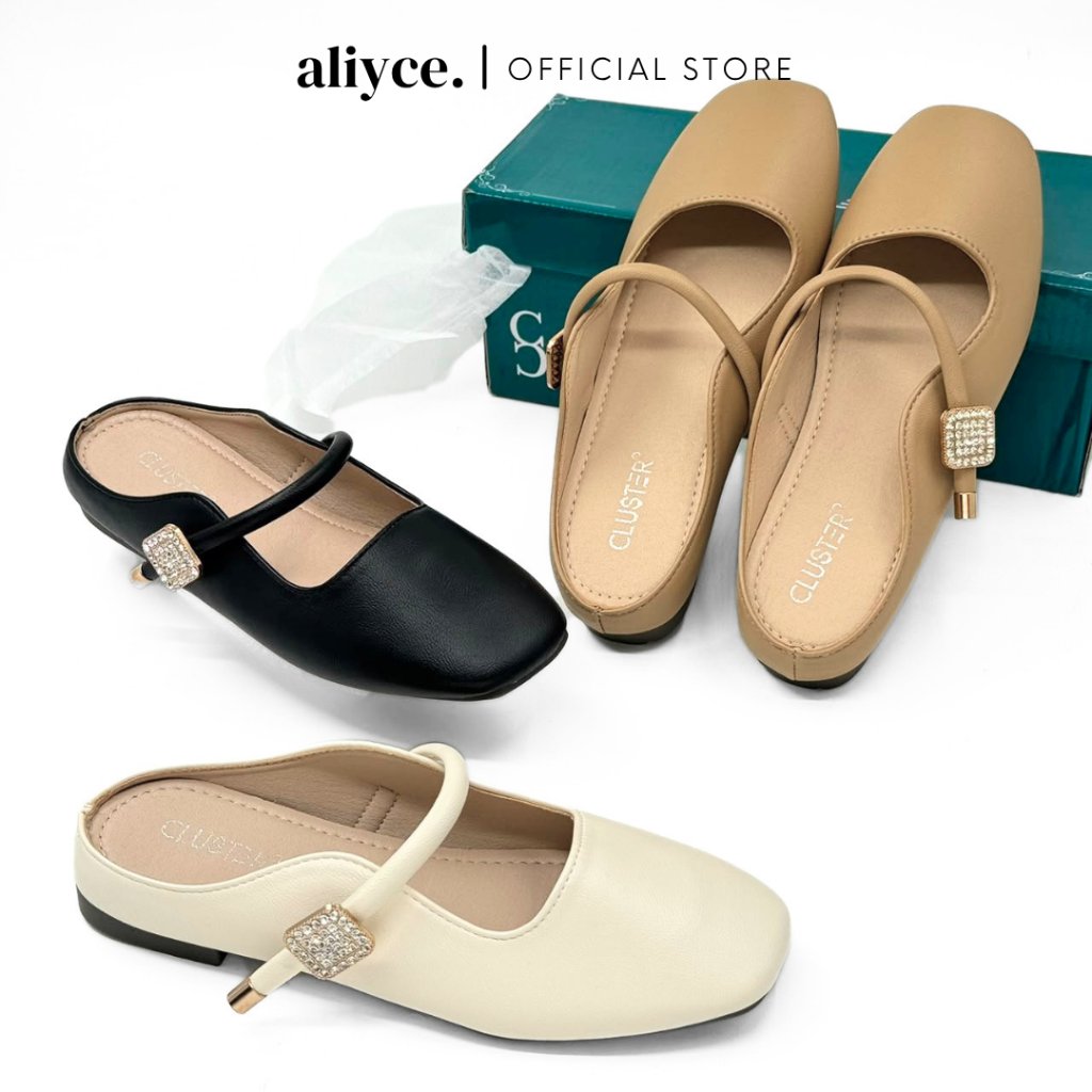 ALIYCE - Sandal Sepatu Wanita Ballerina Ballet Sandal Flatshoes Wanita Kekinian Kasual Elegan Mewah