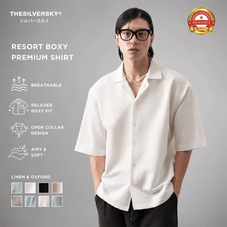 Thesilversky Kemeja Resort Boxy Linen Oxford Oversized | Premium Men Shirt Pria