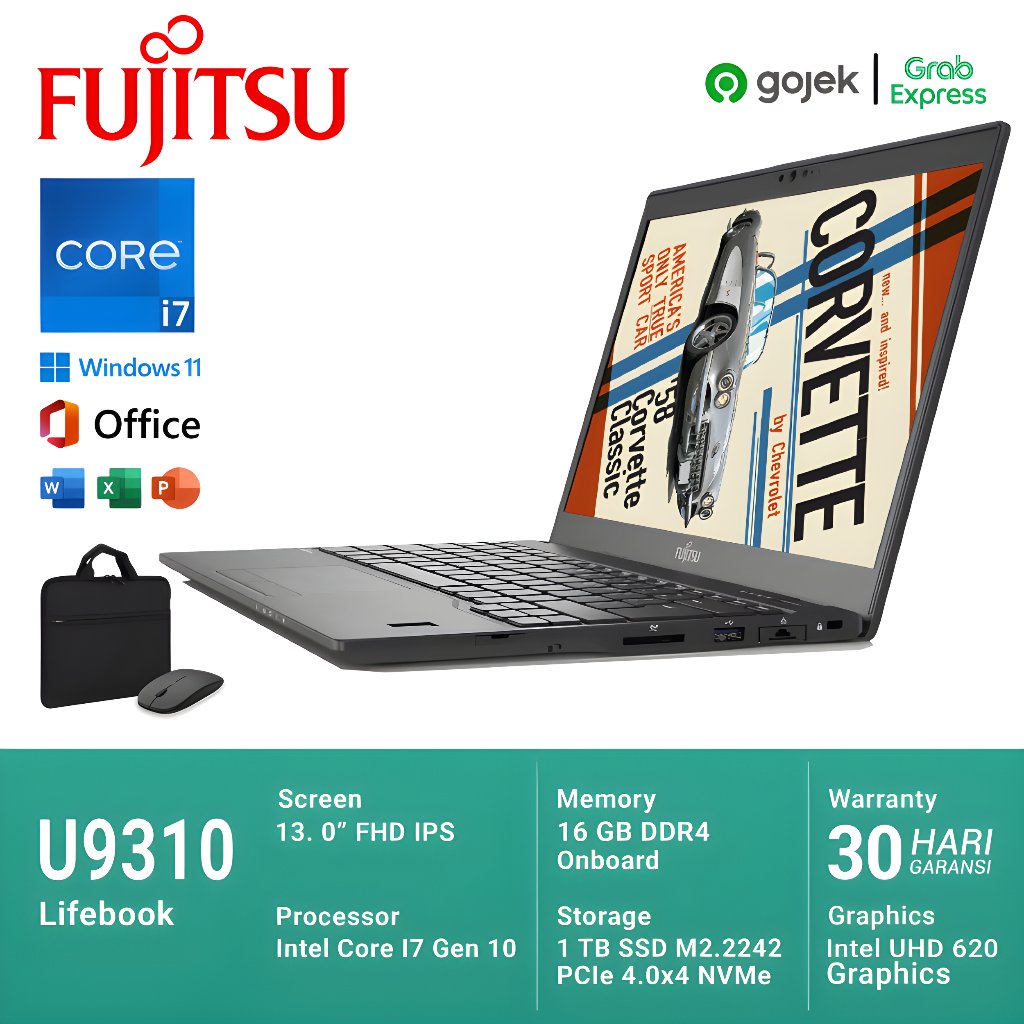 Jual Fujitsu Lifebook U9310 Core i7 Gen 10 RAM 16GB SSD 1TB NVMe