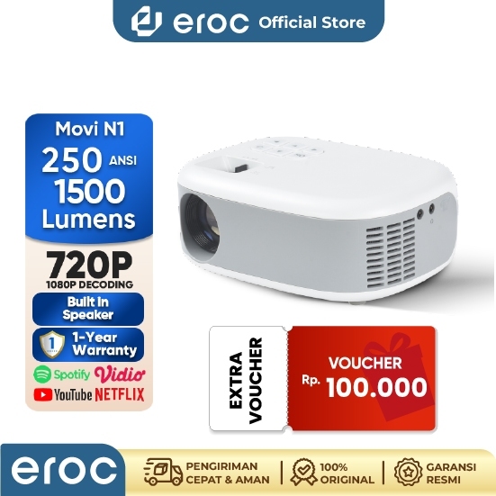 Jual EROC Smart Mini Projector - Portable LCD MOVI N1 (Basic Proyektor ...