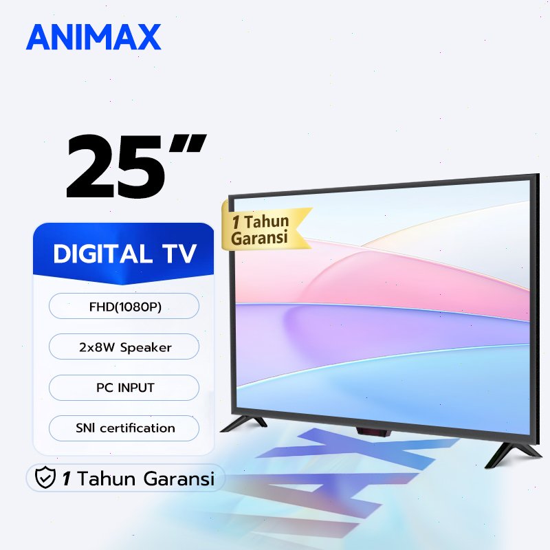 Animax TV LED Digital 21/22/24/25/27 inch Digital TV LED 24 inch FHD Ready Televisi Murah Promo Garansi 1 Tahun