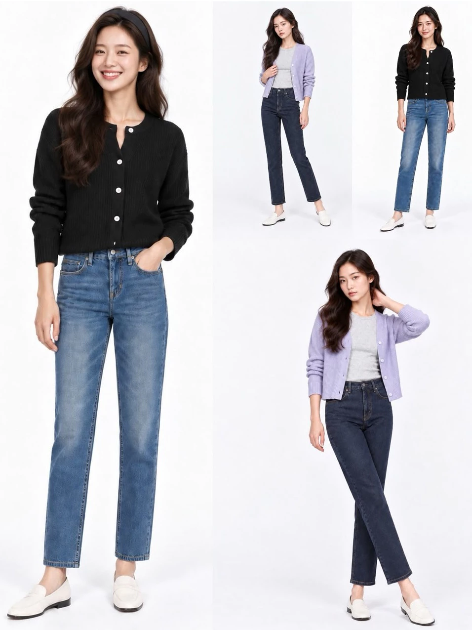 Celana Jins Wanita GU Women's Tapered Ankle Jeans - 3286