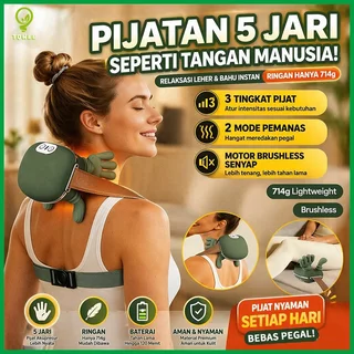4D Alat Pijat Leher Bahu dan Punggung Elektrik dengan Pemanas, Bantal Pijat Otot dan Otot