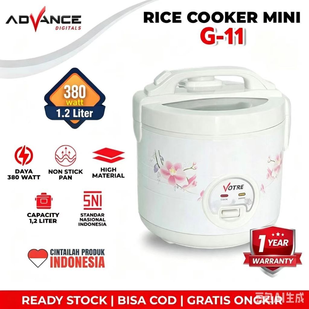 Advance Rice Cooker Mini Magic Com 1.2L Penanak Nasi Serbaguna Lapisan Anti-Lengket