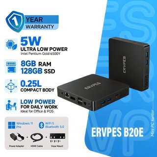 Jual ERVPES B20E Mini PC Intel Pentium Gold 6500Y 5W Hemat Daya 8GB RAM ...