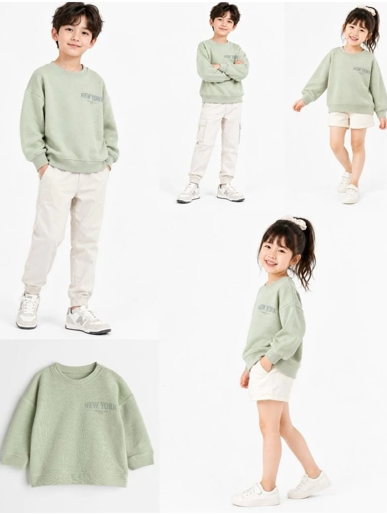 Sweater Lengan Panjang Anak Cewe Cowo HM Kids Cotton Unisex Sweatshirt - 3504