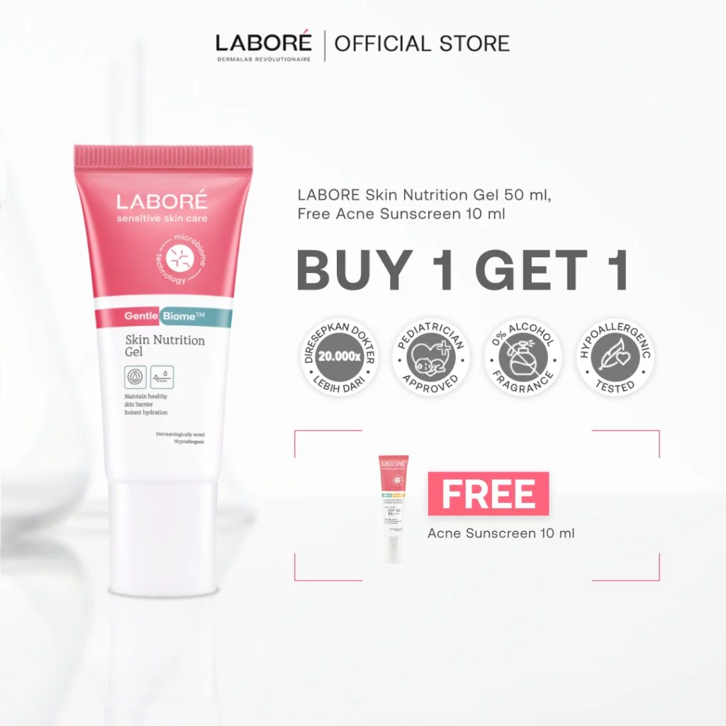 LABORE Skin Nutrition Gel GentleBiome 50ml Dermalab Revolutionaire Sensitive Skin Care Skincare - Moisturizer Pelembab Wajah untuk Kulit Sensitif dengan Kandungan Hyaluronic Acid Glow Skin