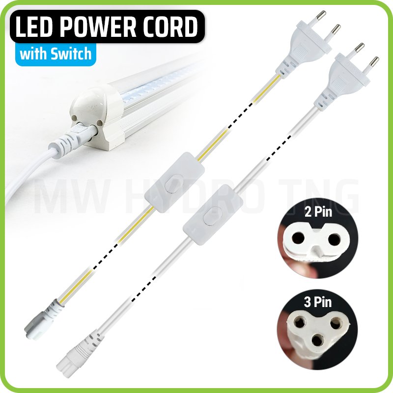 Jual Power Cord Cable with On-Off Switch for T5 T8 LED | Kabel Colokan ...