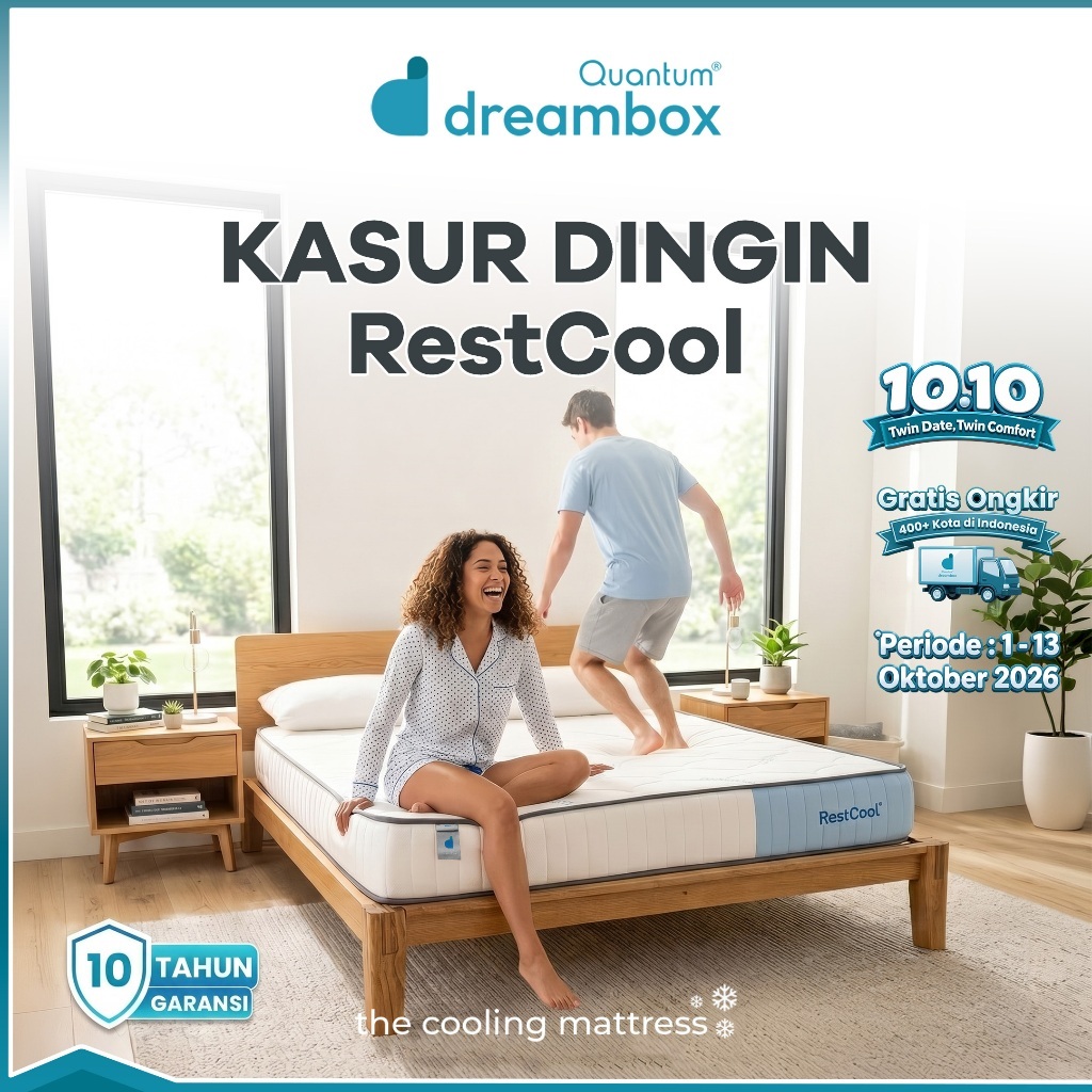Kasur Busa Dingin Quantum Dreambox RestCool | Dual Comfort Medium Firm & Firm | Cooling Mattress