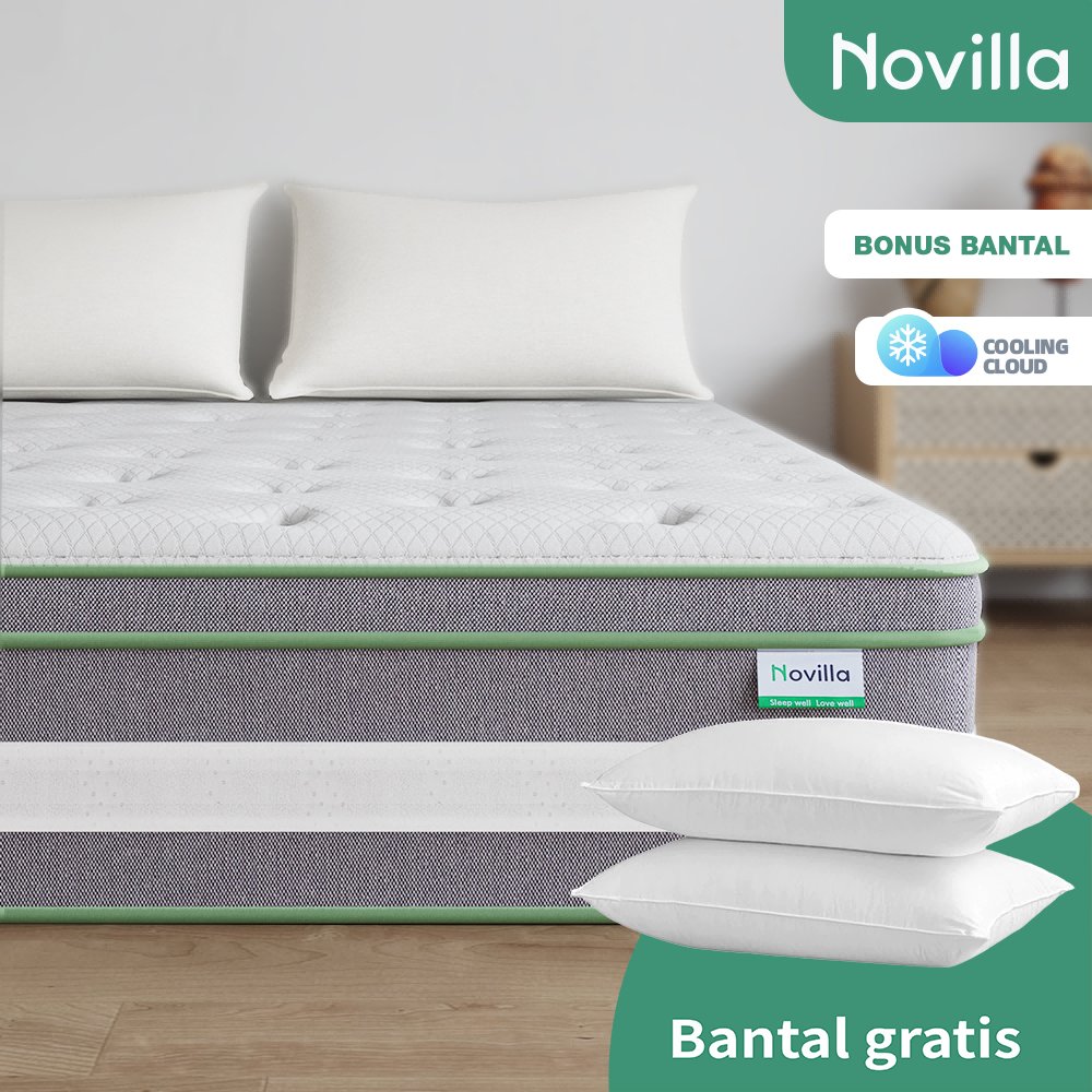 Novilla Kasur IceMint Ukuran 120x200 Matresses 24/30cm Kasur Bisa ditaruh di lantai Free bantal